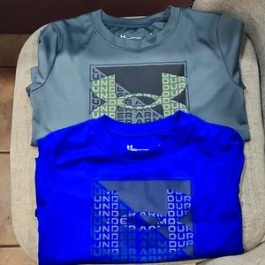 2 boys Under Armour long sleeve tees